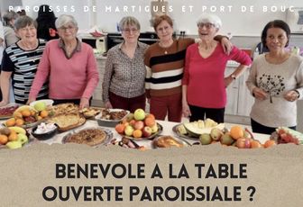 RECHERCHE BÉNÉVOLES POUR LA TABLE OUVERTE PAROISSIALE