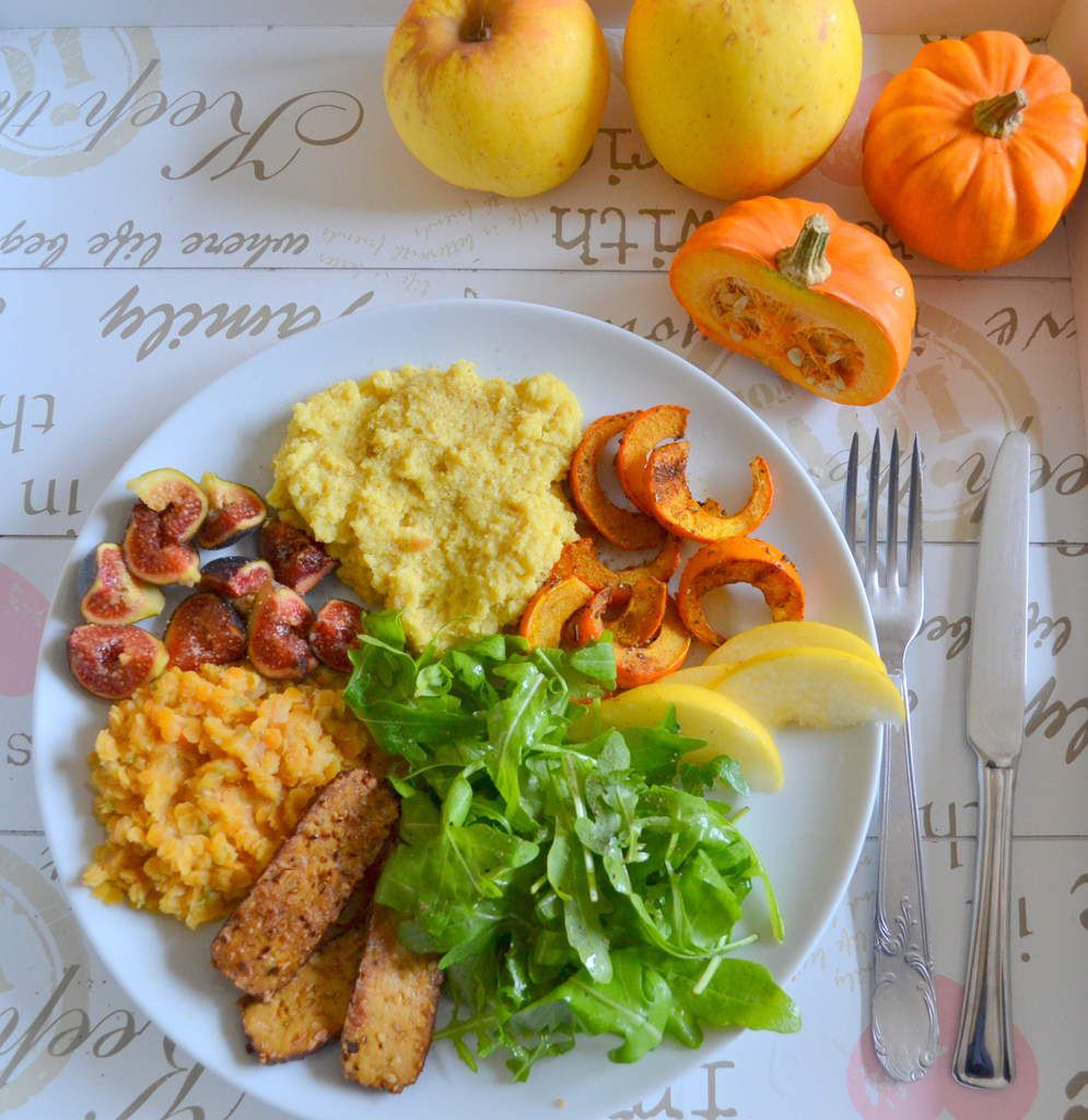 Assiette &quot;veggie&quot; aux couleurs d'automne