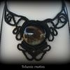 Collier macramé avec obsidienne.