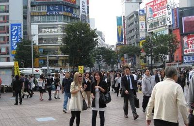 渋谷駅ハチ公　La sortie Hachiko de la gare de Shibuya