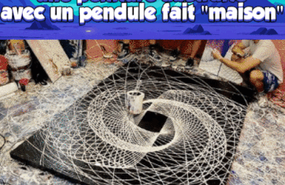 Dessin et peinture - vidéo 4502 : Comment réaliser une peinture abstraite avec un pendule fabriqué "Maison" ? - acrylique, gouache.