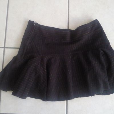 Mini jupe noir rayée