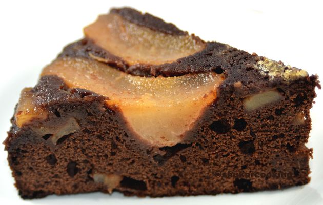 Gâteau renversé à la poire et au chocolat de Cyril Lignac