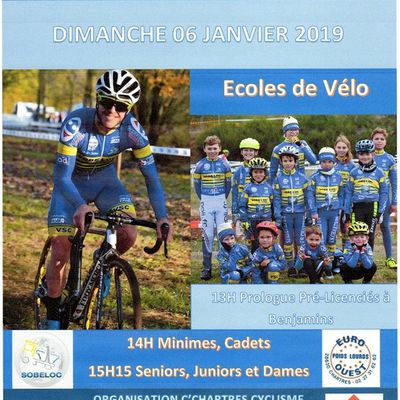 Affiche du cyclo-cross du Coudray du 6 janvier 2019