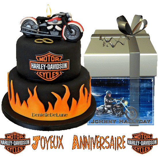 Gif Joyeux Anniversaire Gateau Decorations Moto Harley Davidson Les Gifs Animes De Dentelledelune