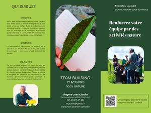 Flyer Team building nature à Angers avec Michaël Jaunet
