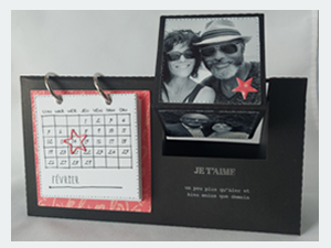 Cube 4 photos avec emplacement pour un calendrier ou un soliflore