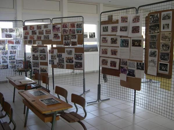 Vues de l'exposition sur les souvenirs d'école et sur la patrimoine de la commune de Saint jean du Falga / Vues du vernissage le vendredi 13 juin 2008