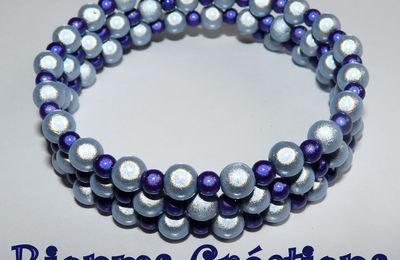 Nouveau bracelet à mémoire de forme, duo de perles magiques bleues