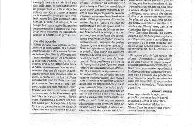 Journal la Marseillaise : les élu-e-s communistes de Nîmes présentent un fascicule de 4 pages