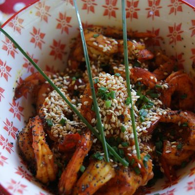 Crevettes sautées aux épices