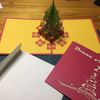 Carte de Noël sapin en kirigami (découpage laser avec logiciel benbox après avoir numérisé au scanner)) 