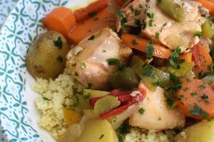 Tajine au saumon et ses petits légumes 