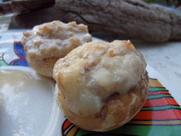 champignons farçis à la mousse de jambon