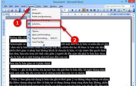 Cách Chia Cột Trong Word 2007, 2010 Chuẩn Nhất
