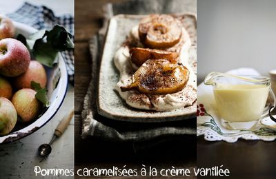 Pommes caramélisées à la crème vanillée