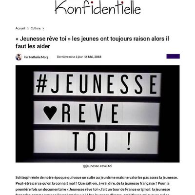 « Jeunesse rêve toi » les jeunes ont toujours raison alors il faut les aider, Mai 2018