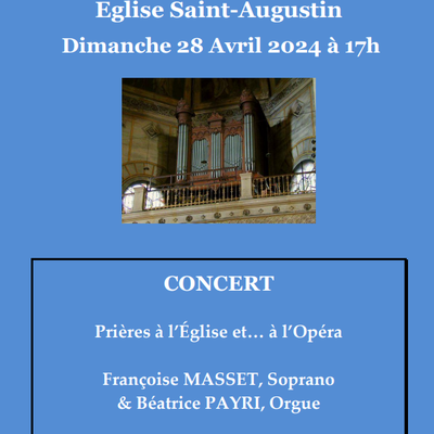 Concert Soprano et Orgue en l'église Saint-Augustin Paris 8e