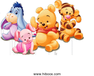 Coucou - Baby Winnie the Pooh - Bourriquet - Tigrou - Porcinet - Disney - Gif animé - Gratuit