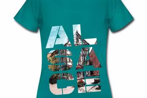 T Shirt Alsace Design bleu d pour femmes