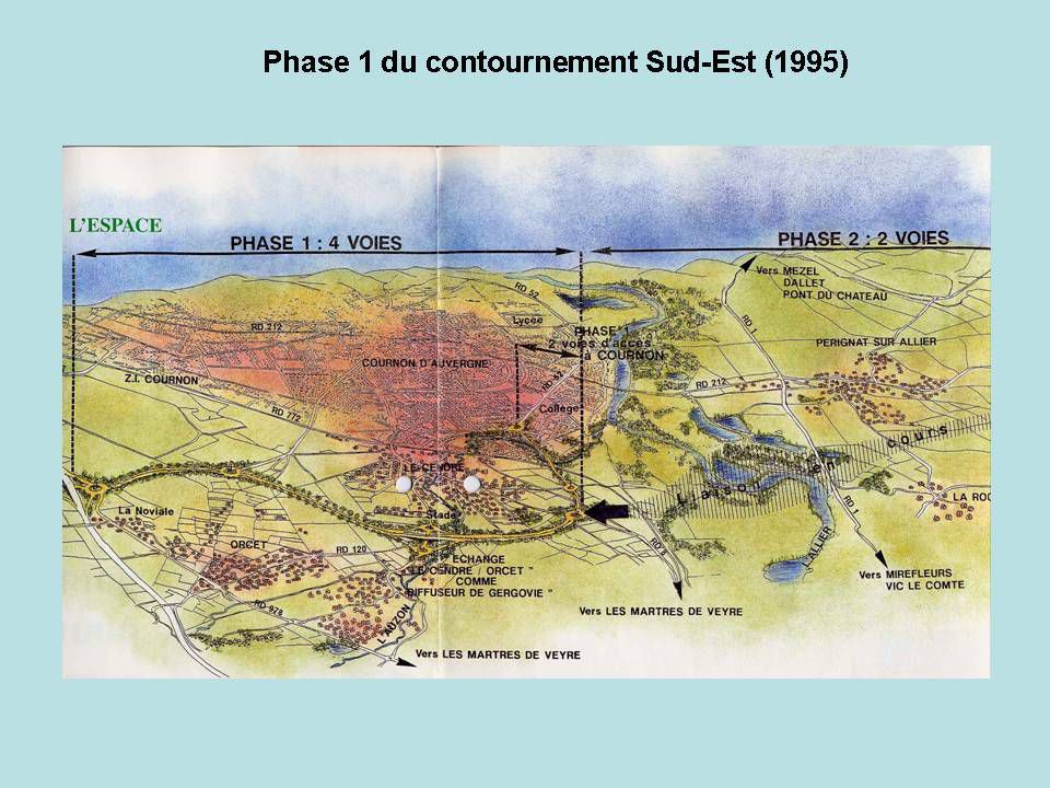 EN QUELQUES IMAGES L'HISTORIQUE DU CONTOURNEMENT SUD EST (déviation du Cendre, Cournon, Pérignat es Allier)