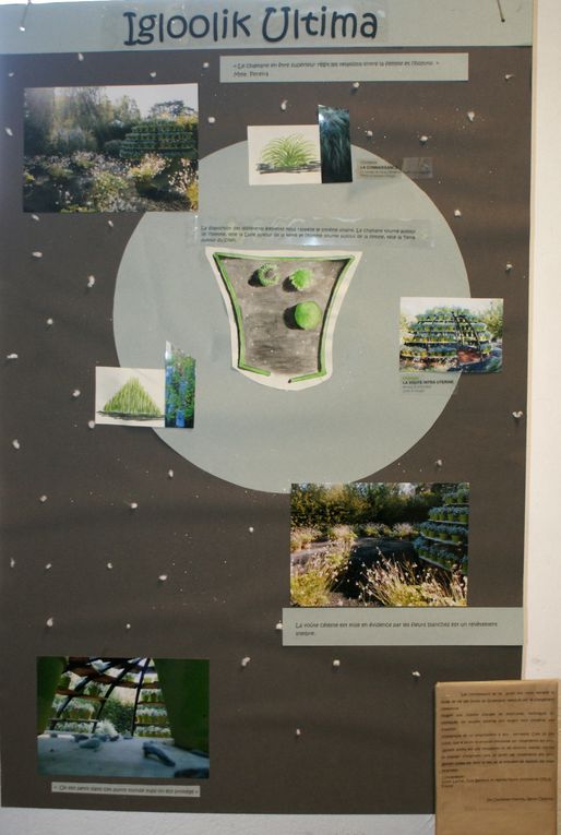 Ces illustrations sont celles d'un exercice demandé à nos BTS suite à la visite du festival des jardins de Chaumont sur Loire. Ils sont en binôme (A1+A2) et doivent réaliser le panneau d'un des jardins visités. Cela se fait en pluridisciplinari