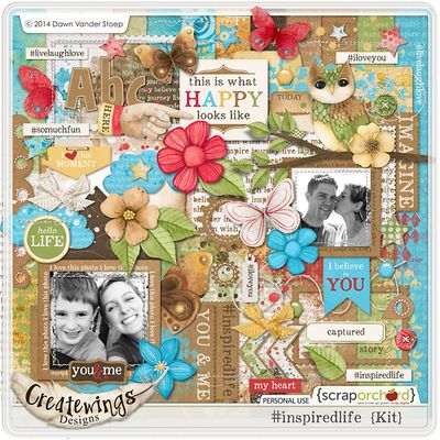 Kit de scrapbooking romantique : Vie inspirée (Inspired life)  par Createwings Designs