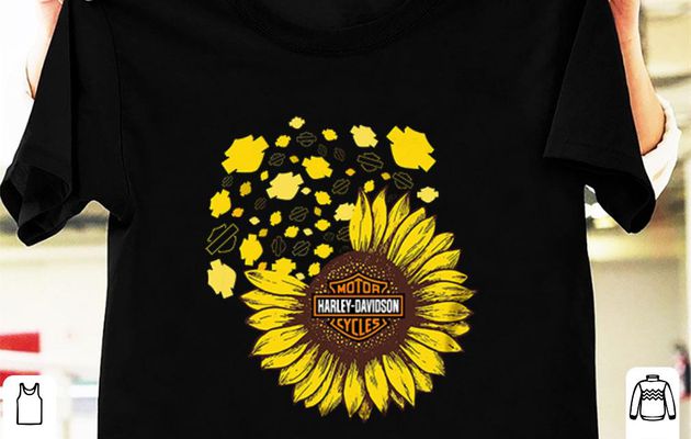 Funny Sunflower Motor Harley Davidson Cycles shirt