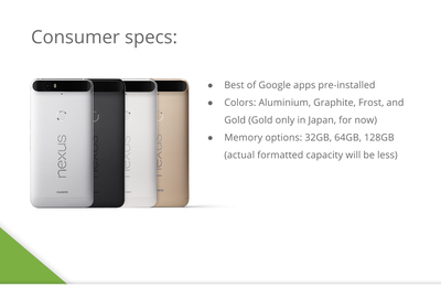 Nexus 6P Presentation Leak Includes More Detailed Images and Specs, Confirms Gorilla Glass 4, Metal Body, And 3450mAh Battery