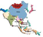 Carte du continent asiatique
