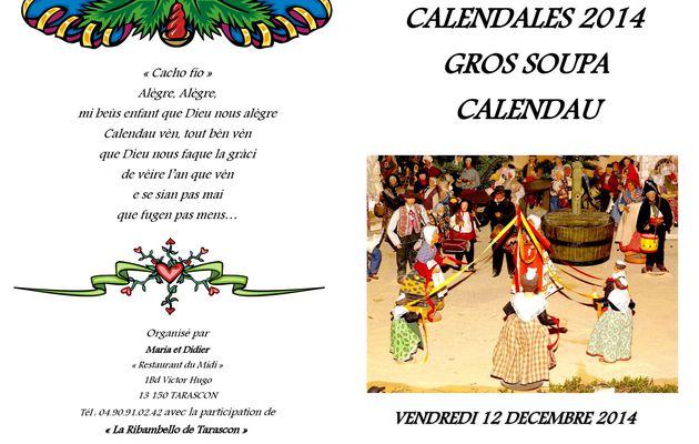 CALENDALES 2014 / Restaurant du Midi