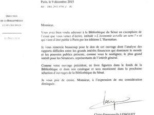 Courrier des bibliothèques de l'Assemblée Nationale et du Sénat - décembre 2015