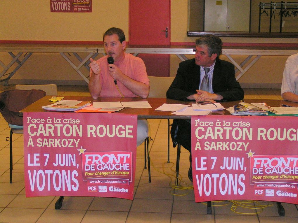 Réunion à Porte-les-Valence avec le maire et candidat FDG Pierre Trapier.