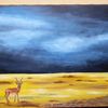 Tableau Acrylique : Gazelle sous l'orage