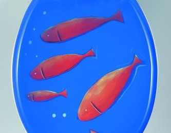 WC Sitz Design Fisch Fische Toilettendeckel MDF