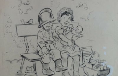 dessin original de Germaine  Bouret (1907 -1953 )