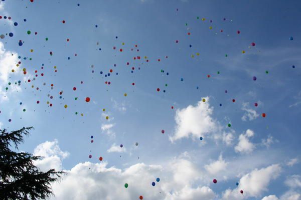 photos des jeux, du lâcher de ballons et du spectacle lors  la fête de l'école du 04 juillet 2008