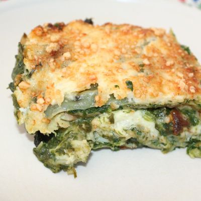 Lasagnes de ravioles chinoises, épinard poisson (omnicuiseur)