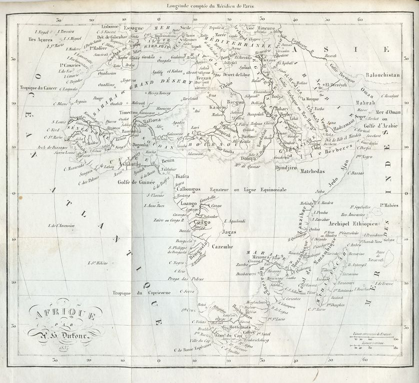 Cartes de l'Afrique de Vosgien (1835) et Dussieux (1847)