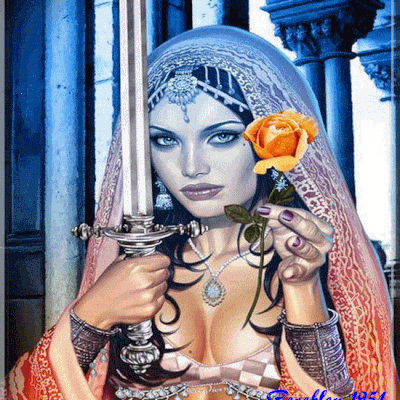 Femme - Visage - Regard - Gif scintillant - Gratuit