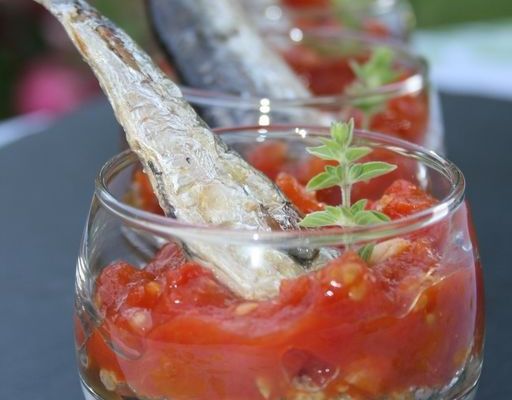 ^^Verrines & feuilletés d’aubergines,tomates,sardines/Partenariat avec La Perle des Dieux ^^