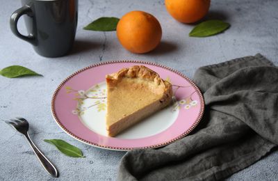 Pour le goûter, vous prendrez bien une part de tarte à l'orange soyeuse et parfumée?