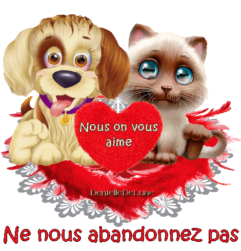 Gif animé Ne nous abandonnez pas - chiens - chats et autre animal