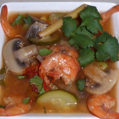 Soupe thaïe aux crevettes