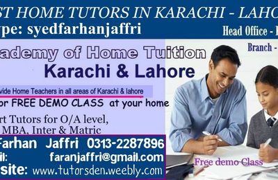 MBA Tutor in Karachi for Private MBA Tuition and Online Tutoring. We also provide teaching jobs