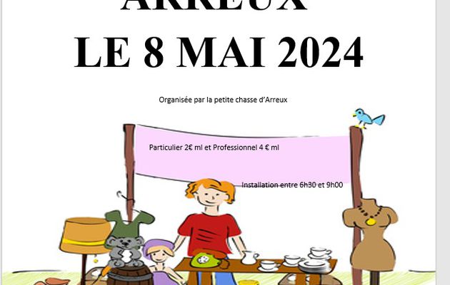 Brocante d'Arreux du 8 mai 2024 (informations et bon de réservation)