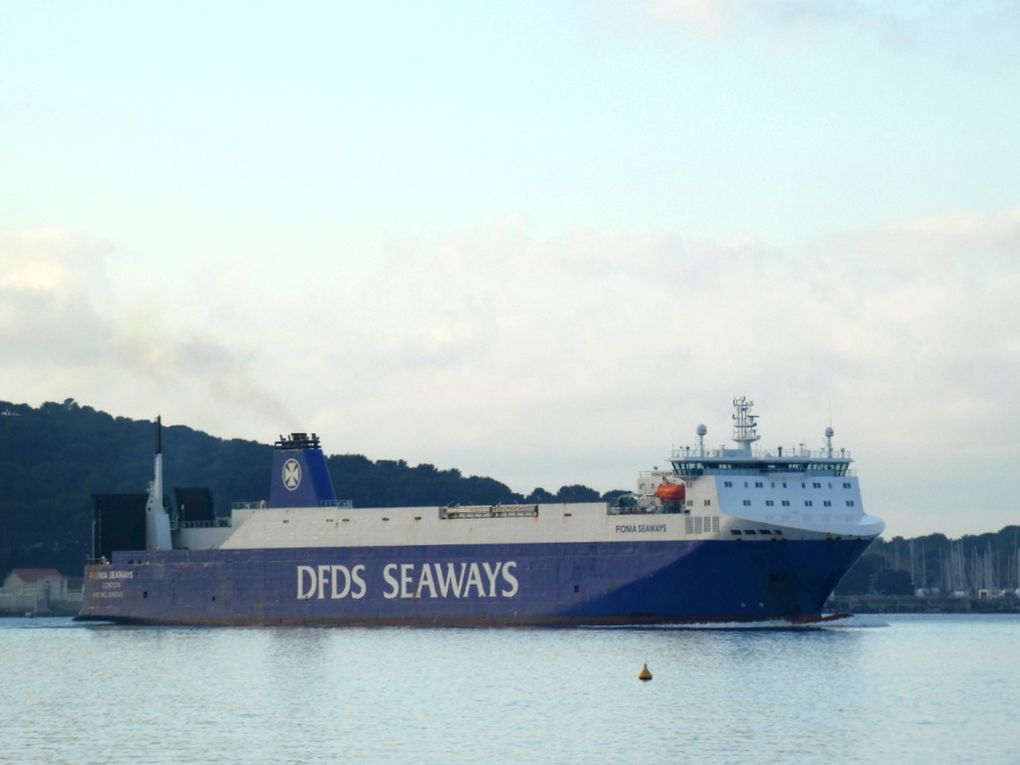 FIONIA SEAWAYS , arrivant à toulon et se dirigeant vers Brégaillon le 01 janvier 2019