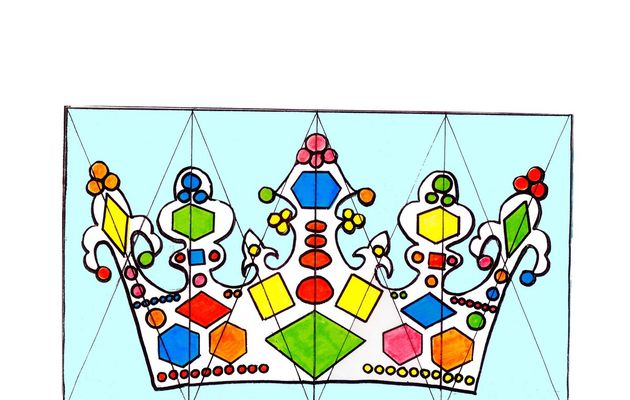LES ROIS Puzzle couronne en 16 triangles
