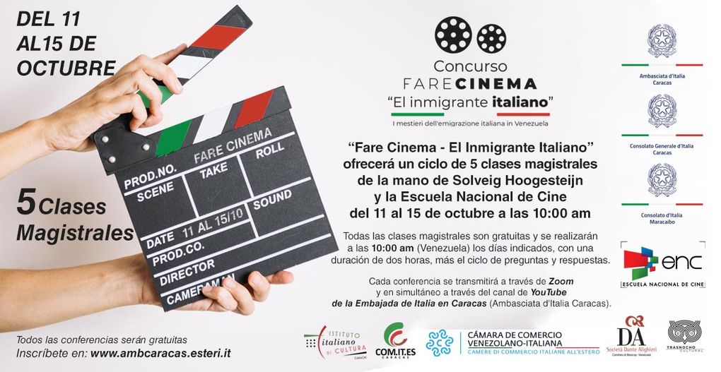 “Fare Cinema - El Inmigrante Italiano”ofrecerá un ciclo de 5 clases magistrales vía Internet