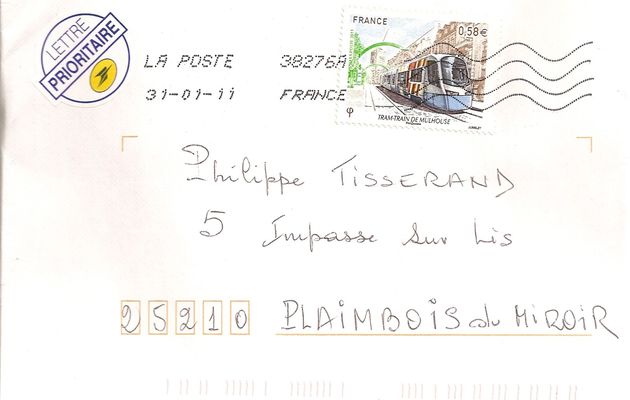 Quelques lettres avec timbre seul " Tram-Train de Mulhouse"